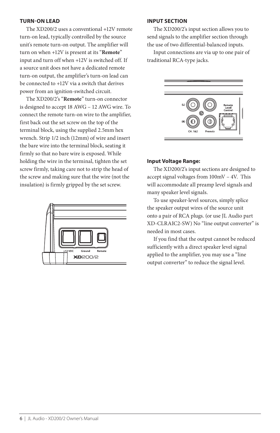 JL Audio XD200/2 User Manual | Page 6 / 20