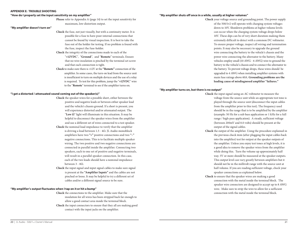 JL Audio 500/1v2 User Manual | Page 11 / 13