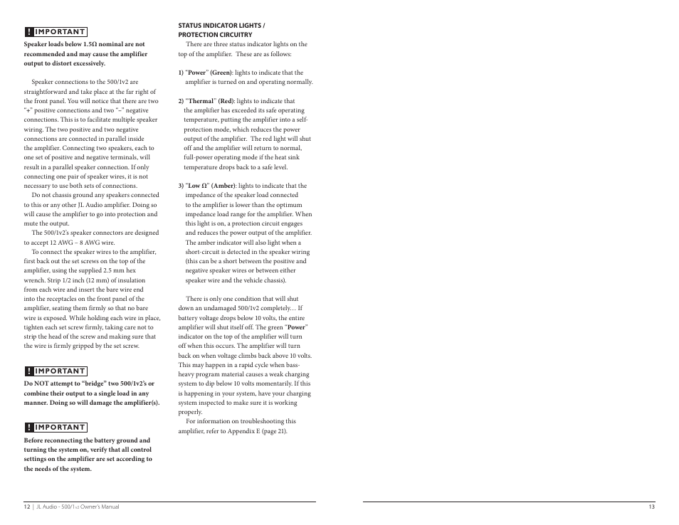 JL Audio 500/1v2 User Manual | Page 7 / 13