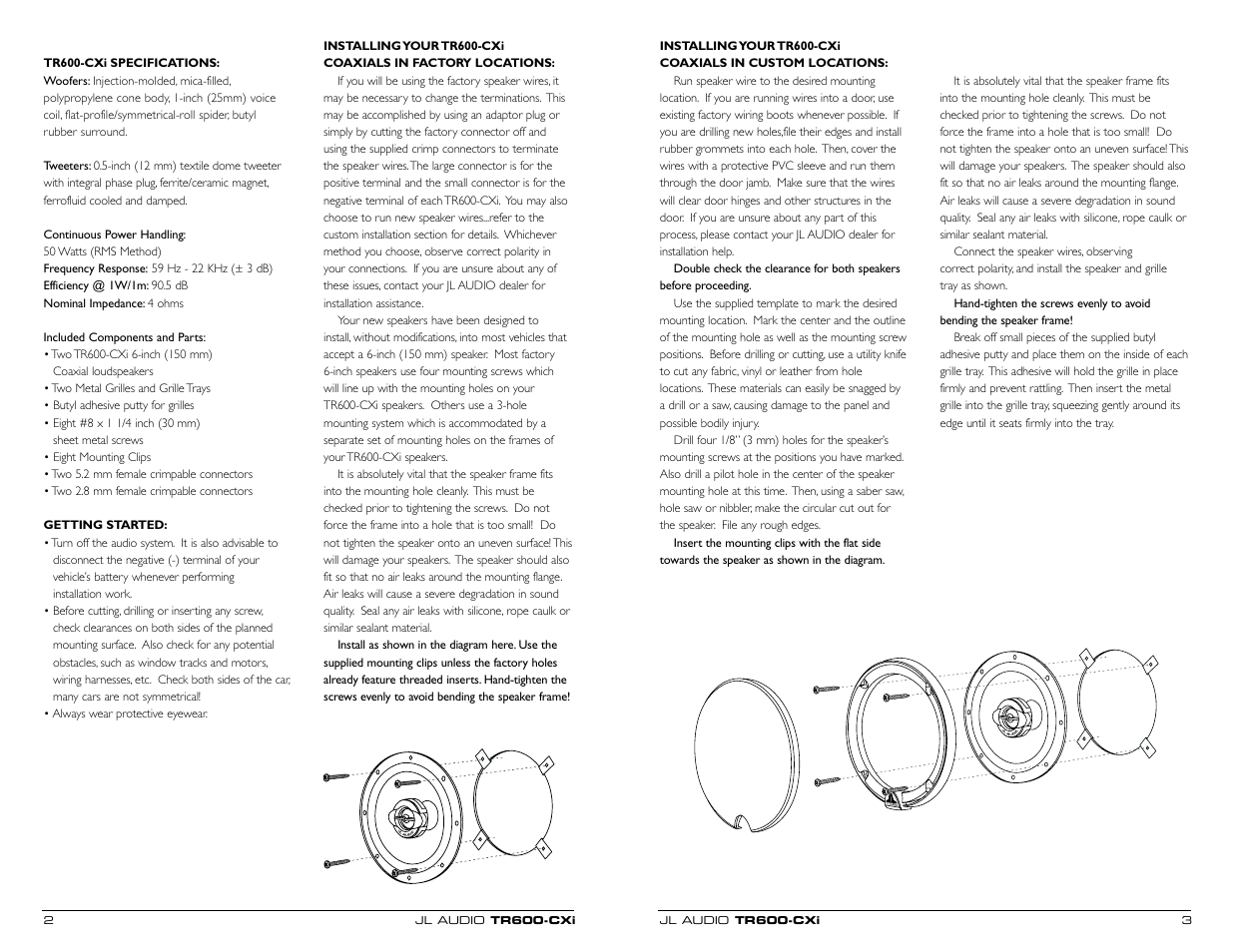 JL Audio TR600-CXi User Manual | Page 2 / 2