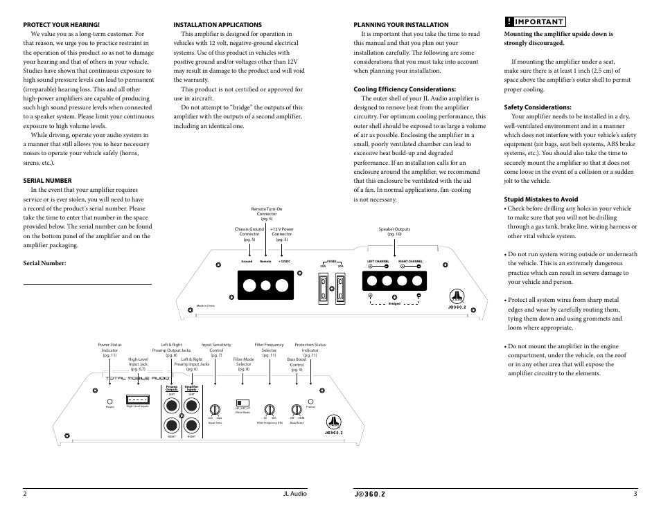 JL Audio J2360.2 User Manual | Page 2 / 11