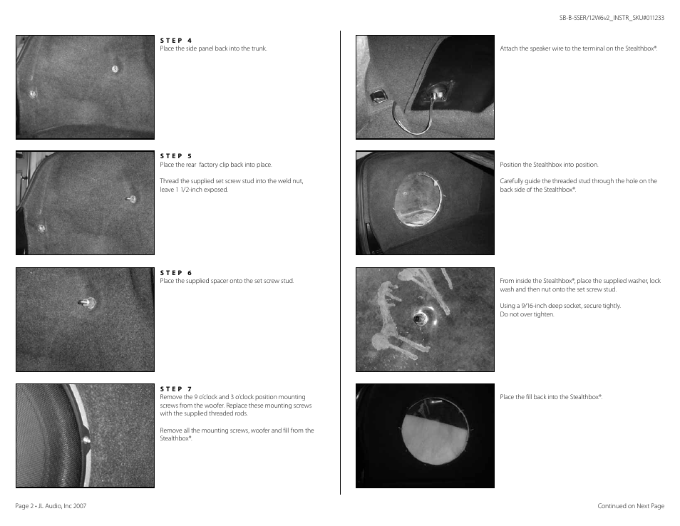 JL Audio Stealthbox SB-B-5SER/12W6v2 User Manual | Page 2 / 3