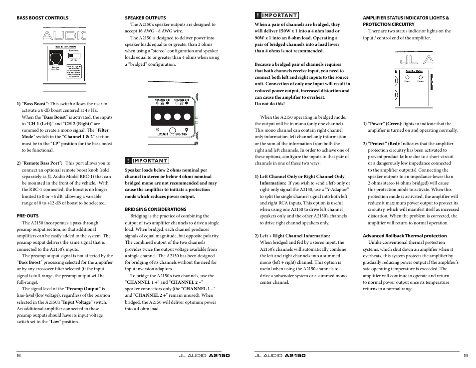 JL Audio A2150 User Manual | Page 5 / 11