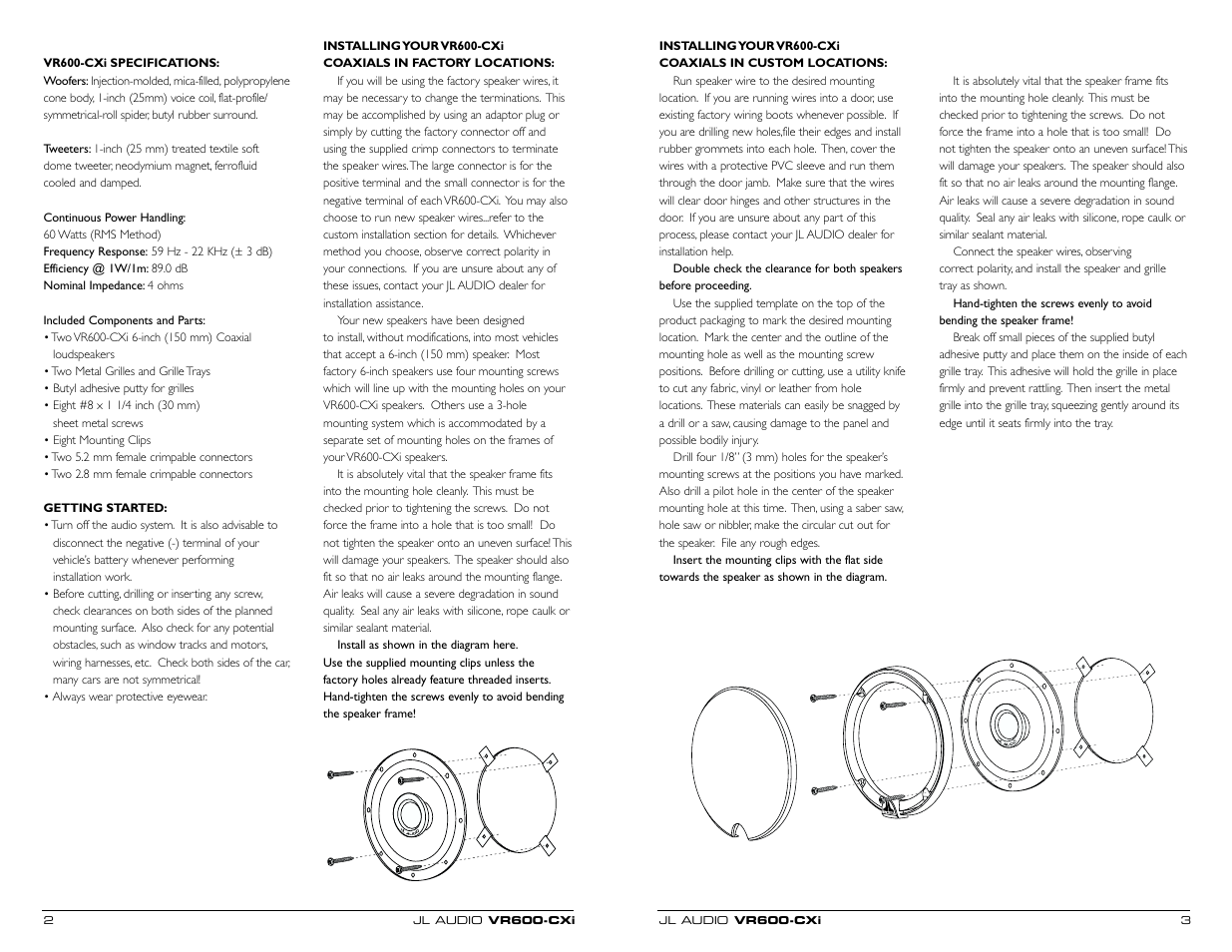 JL Audio JLVR600CXi User Manual | Page 2 / 2