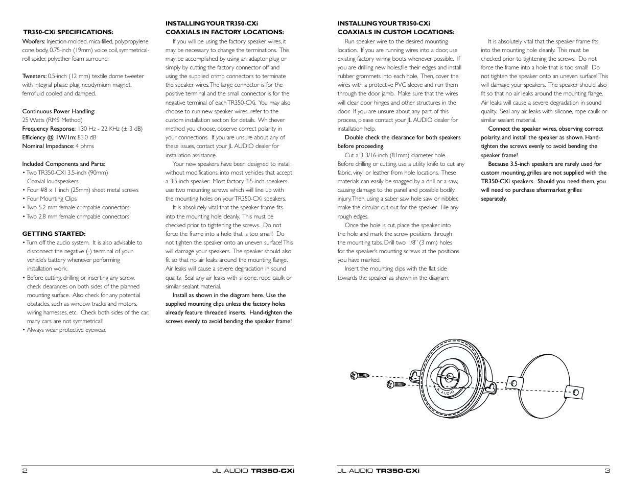 JL Audio EVOLUTION TR350-CXi User Manual | Page 2 / 2