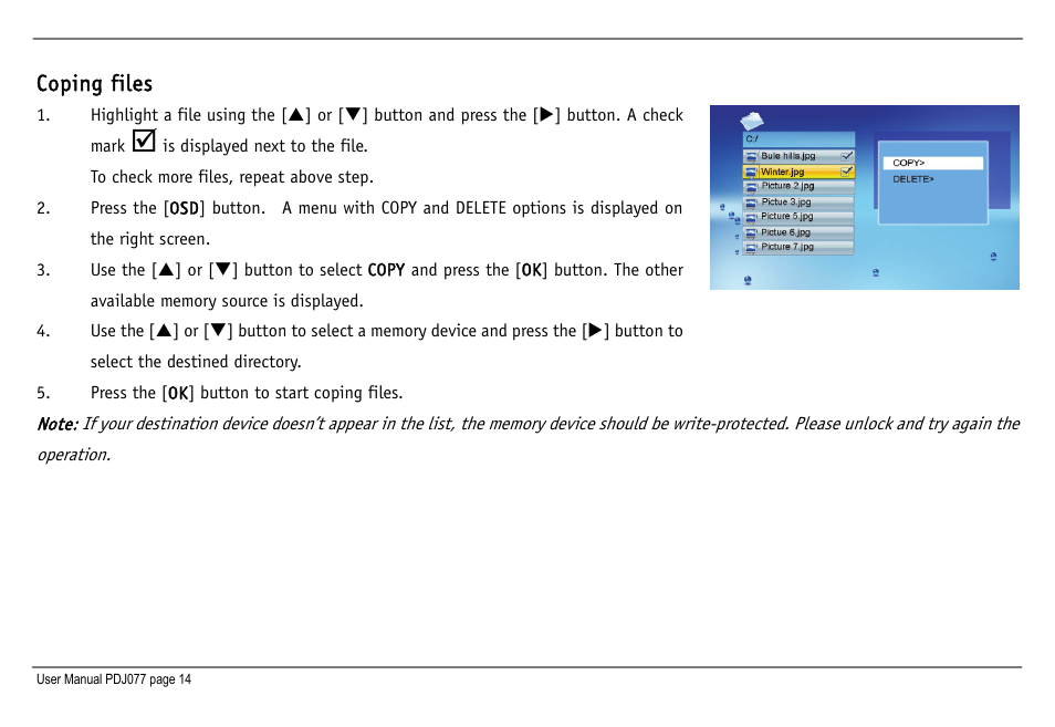 JOBO Photo Display PDJ077 User Manual | Page 17 / 23