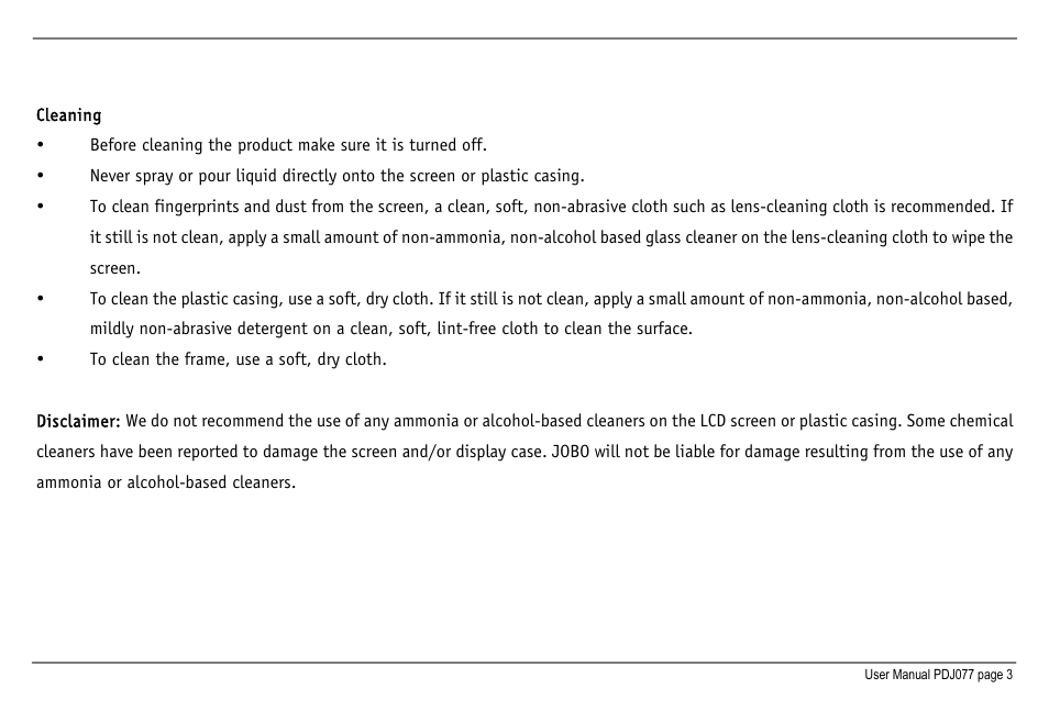 JOBO Photo Display PDJ077 User Manual | Page 6 / 23