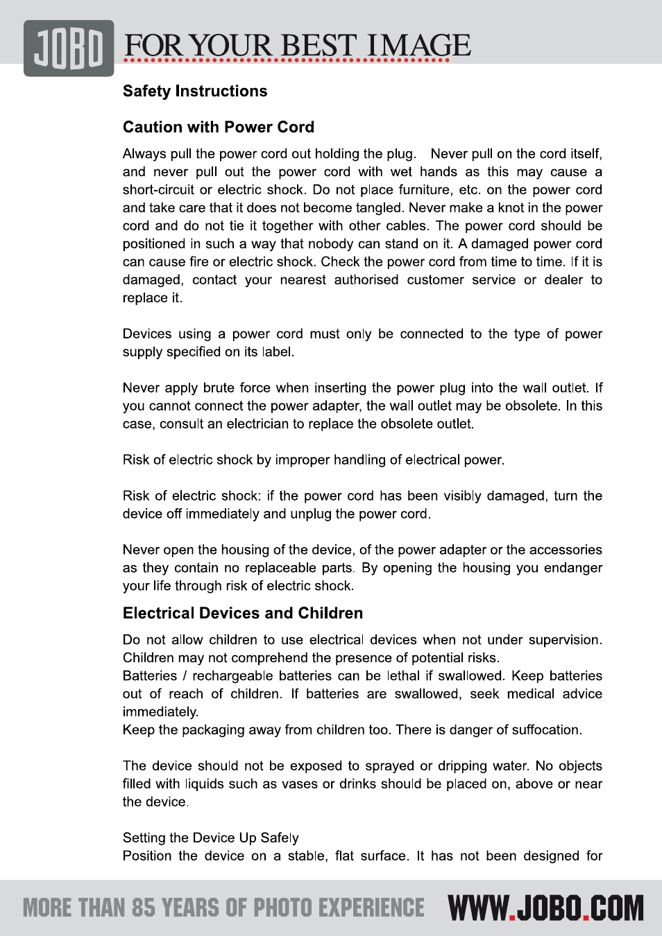 JOBO PDJL007 User Manual | Page 2 / 11