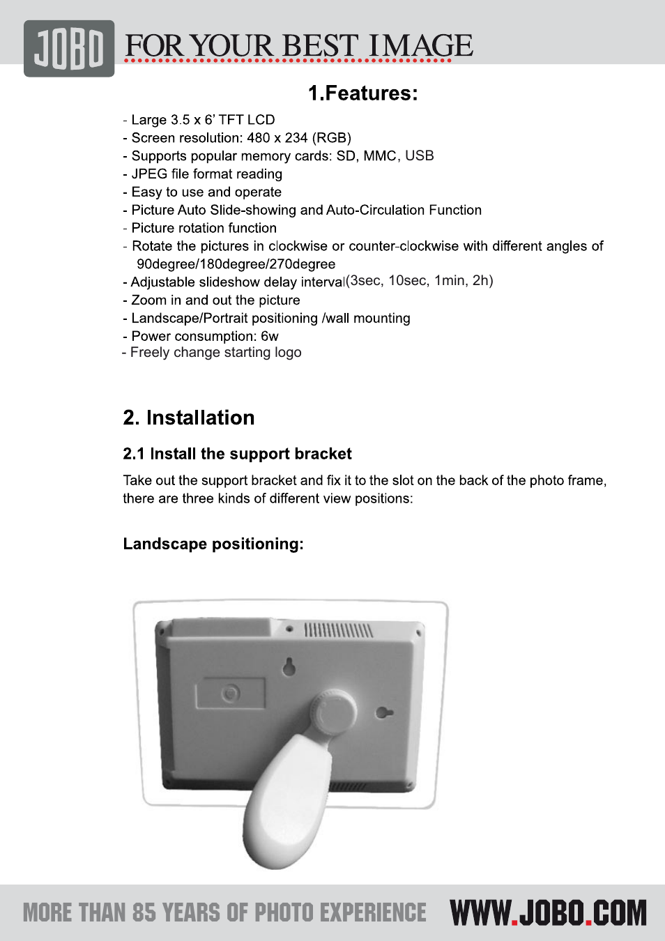 JOBO PDJL007 User Manual | Page 5 / 11