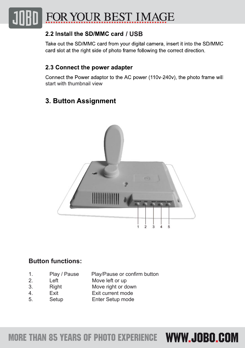 JOBO PDJL007 User Manual | Page 7 / 11