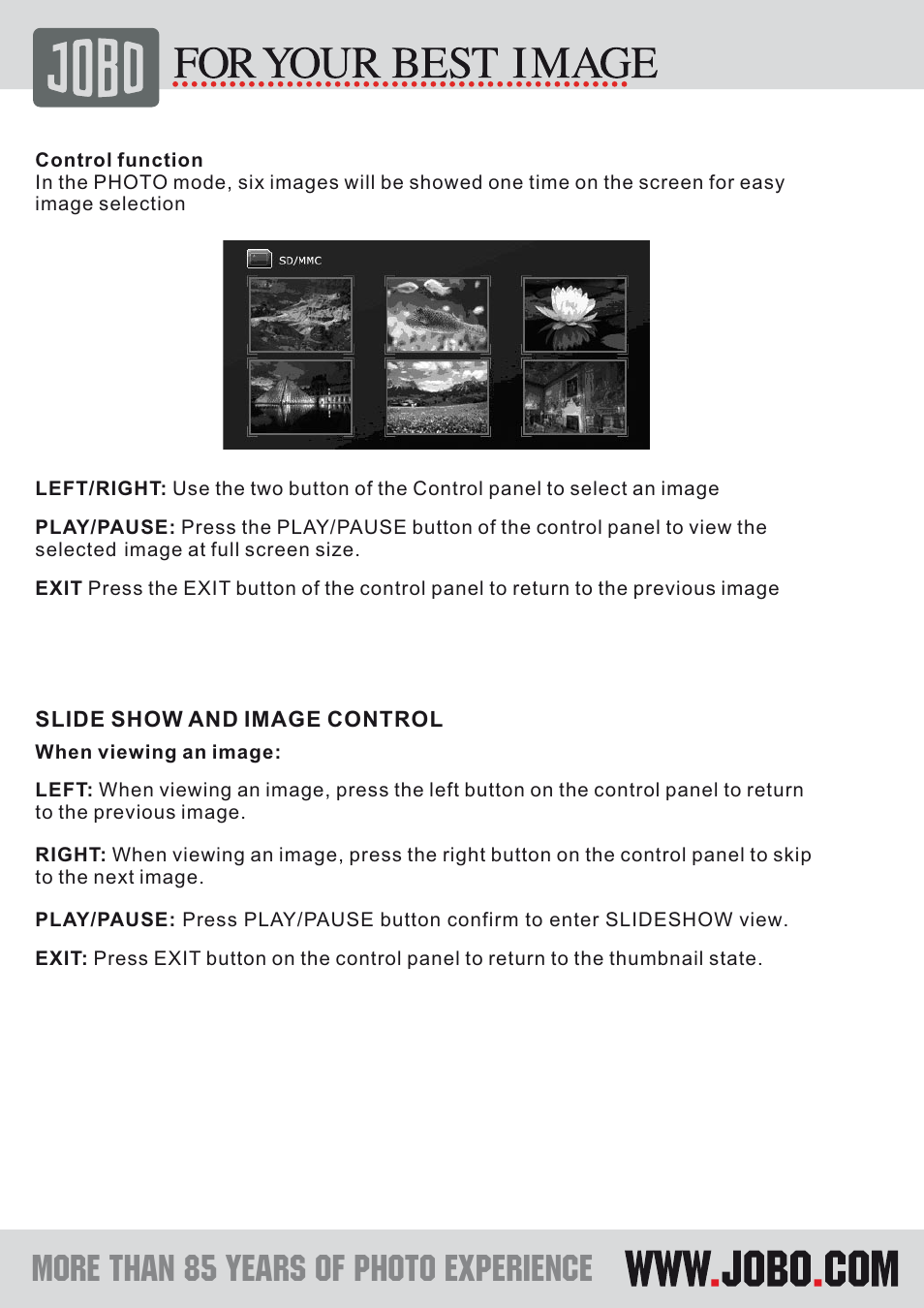 JOBO PDJL007 User Manual | Page 8 / 11