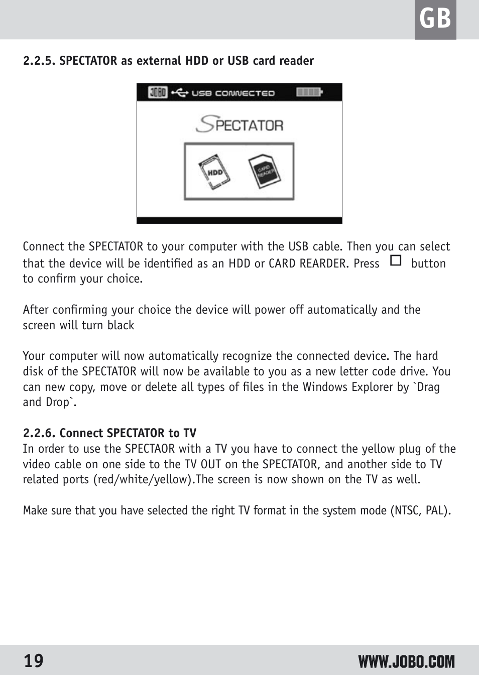 JOBO Spectator GSP040 User Manual | Page 19 / 28