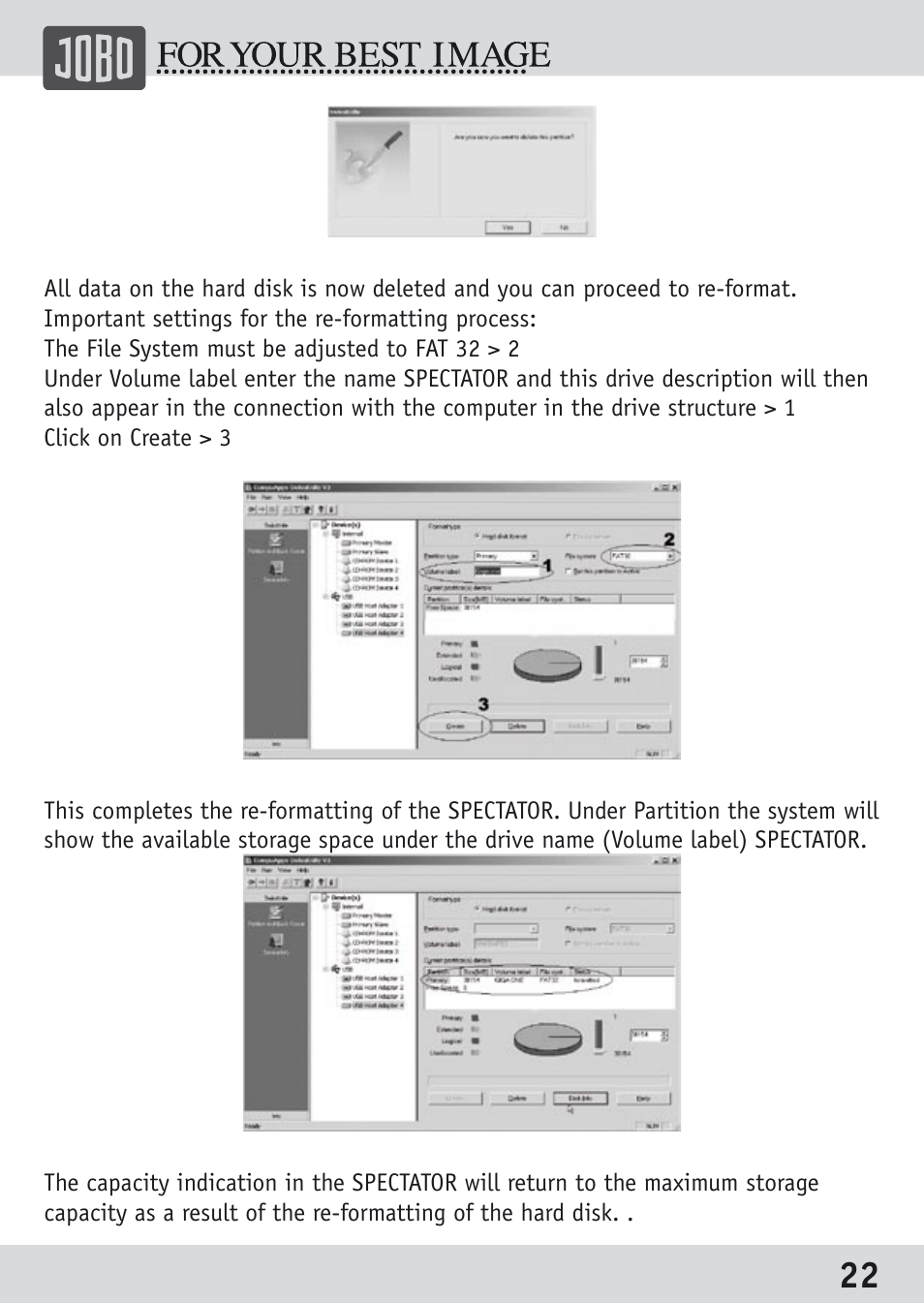 JOBO Spectator GSP040 User Manual | Page 22 / 28