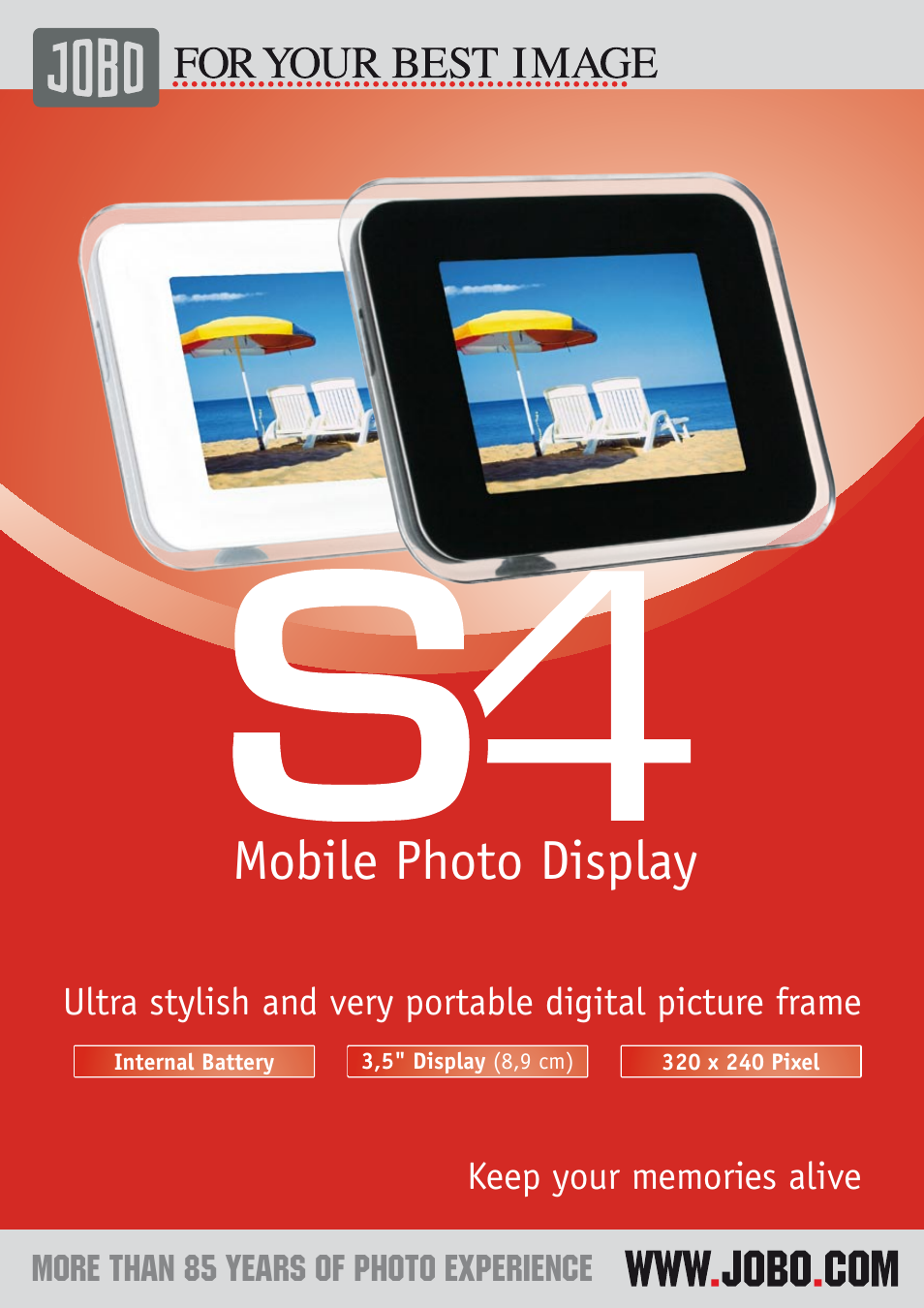 JOBO Mobile Photo Display S4 User Manual | 2 pages