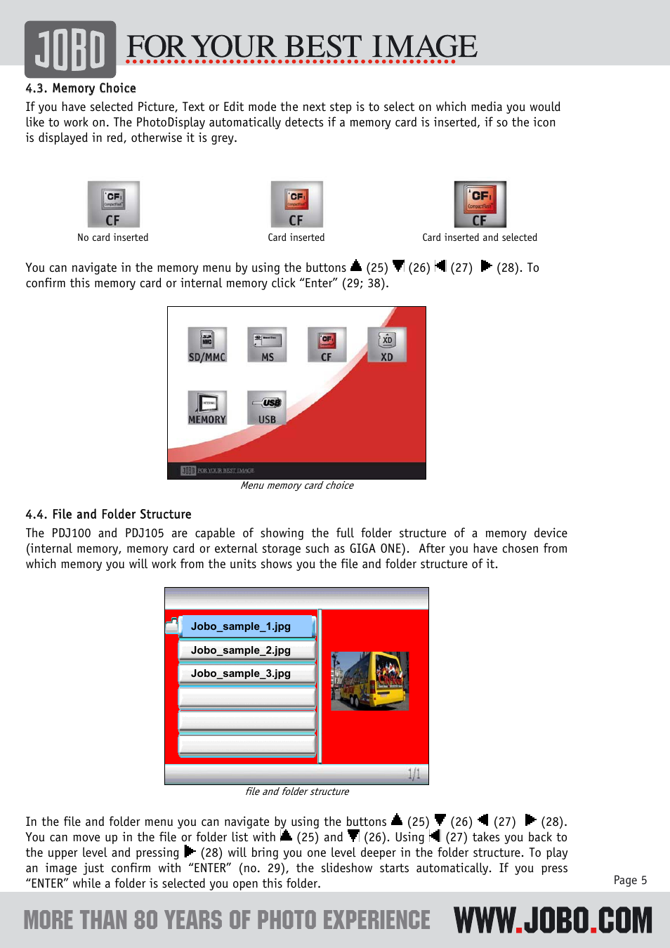 JOBO PDJ100 User Manual | Page 5 / 8