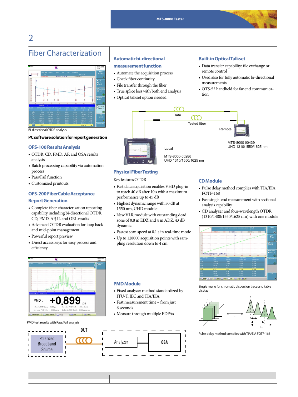 Fiber characterization | JDS Uniphase Portable Optical Network Tester MTS-8000 User Manual | Page 2 / 4