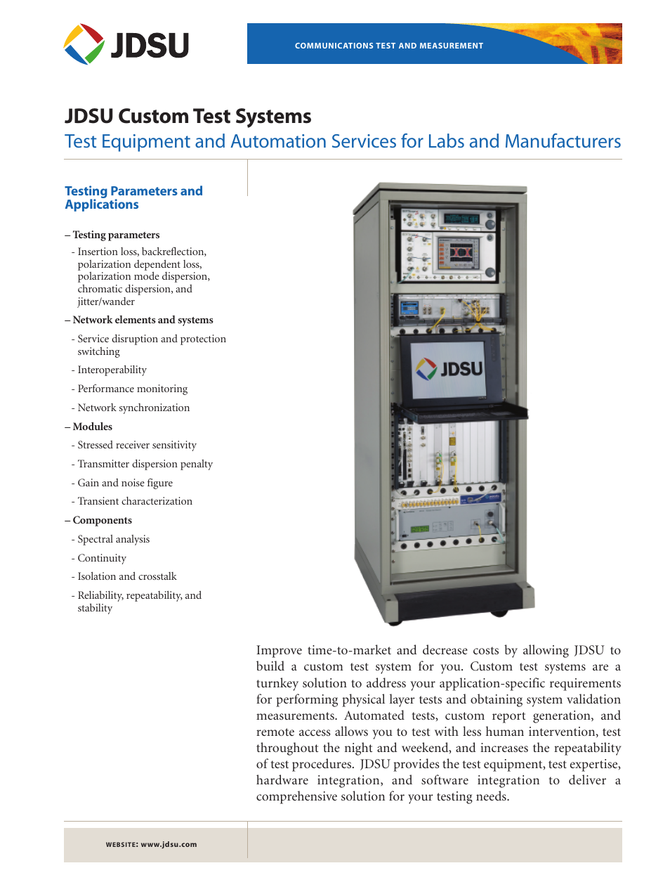JDS Uniphase Network Device JDSU User Manual | 2 pages