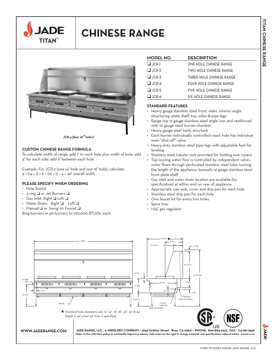 Jade Range TITAN JCR-5 User Manual | 1 page