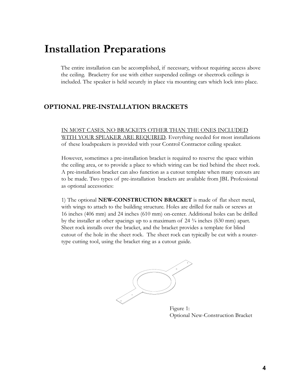Installation preparations | JBL 24C/CT User Manual | Page 5 / 16