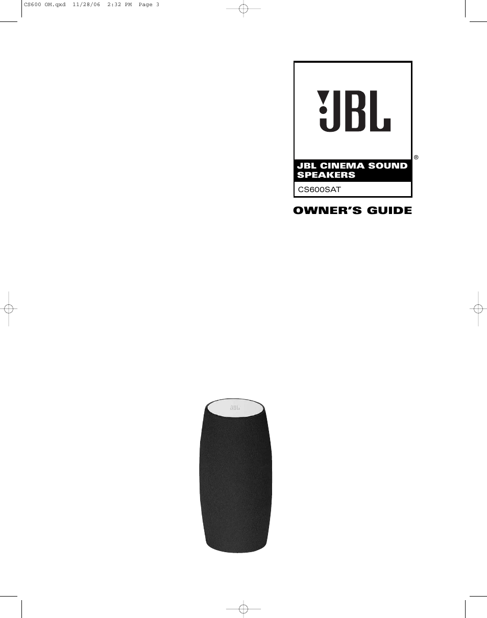 JBL CS600SAT User Manual | 8 pages