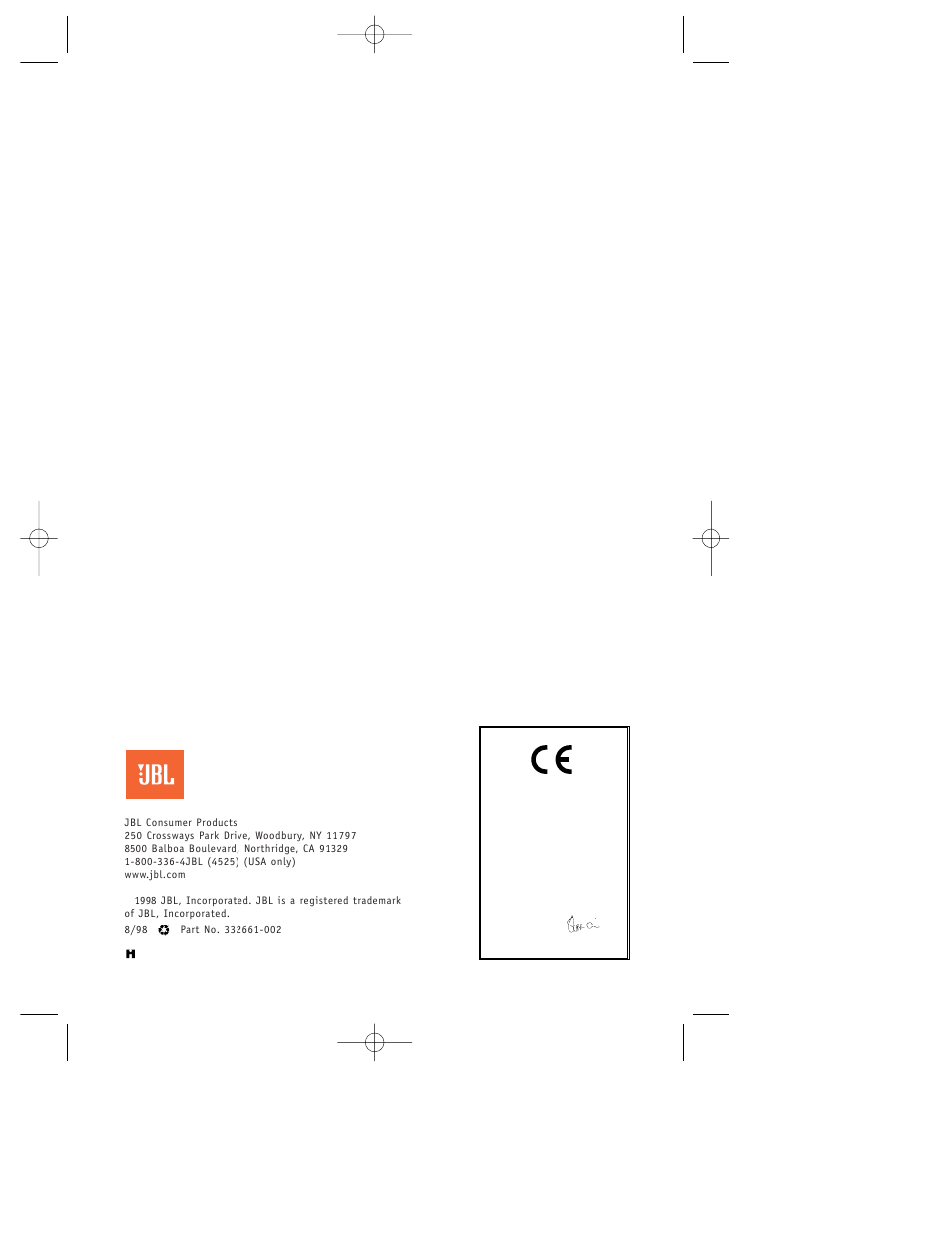 JBL HLS810 User Manual | Page 6 / 6