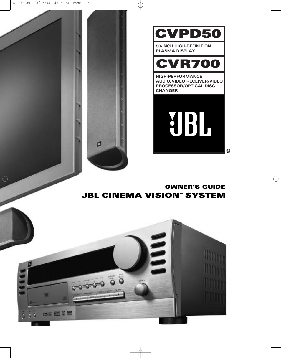 JBL CVPD50 User Manual | 116 pages