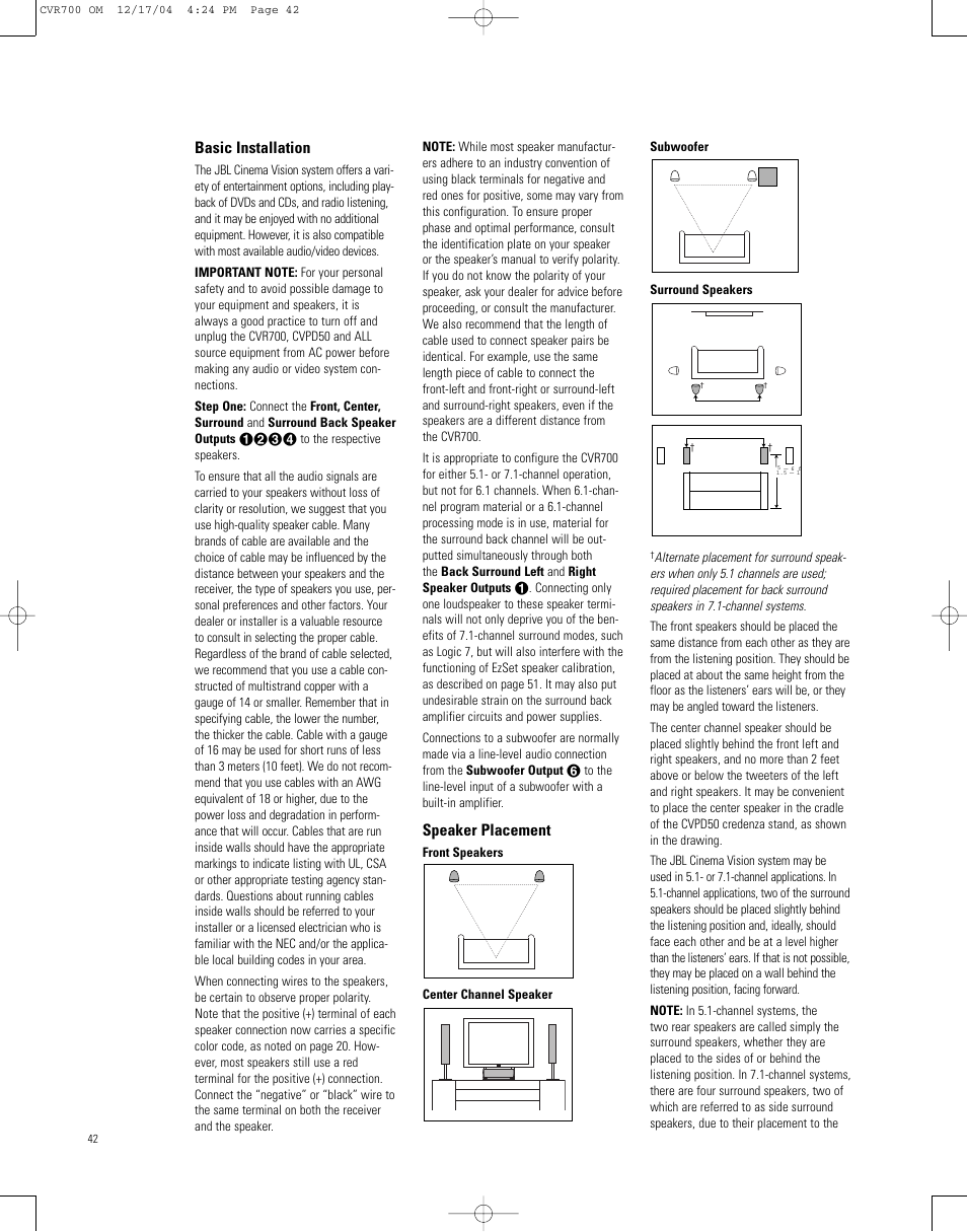 JBL CVPD50 User Manual | Page 42 / 116