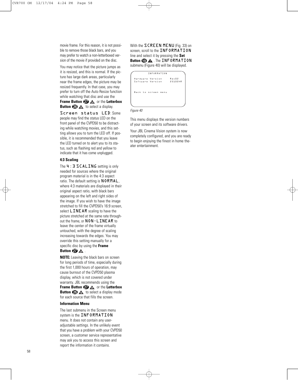 JBL CVPD50 User Manual | Page 58 / 116