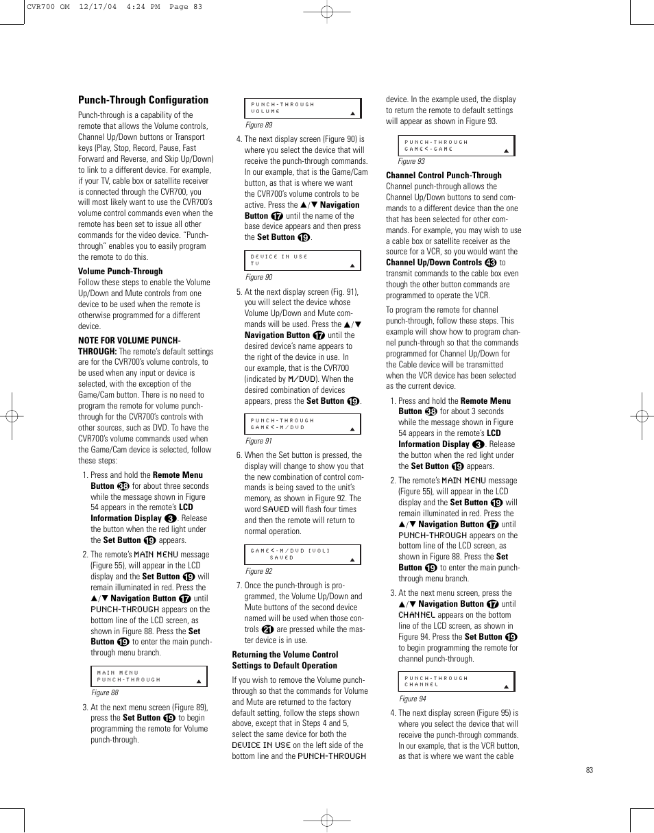 JBL CVPD50 User Manual | Page 83 / 116