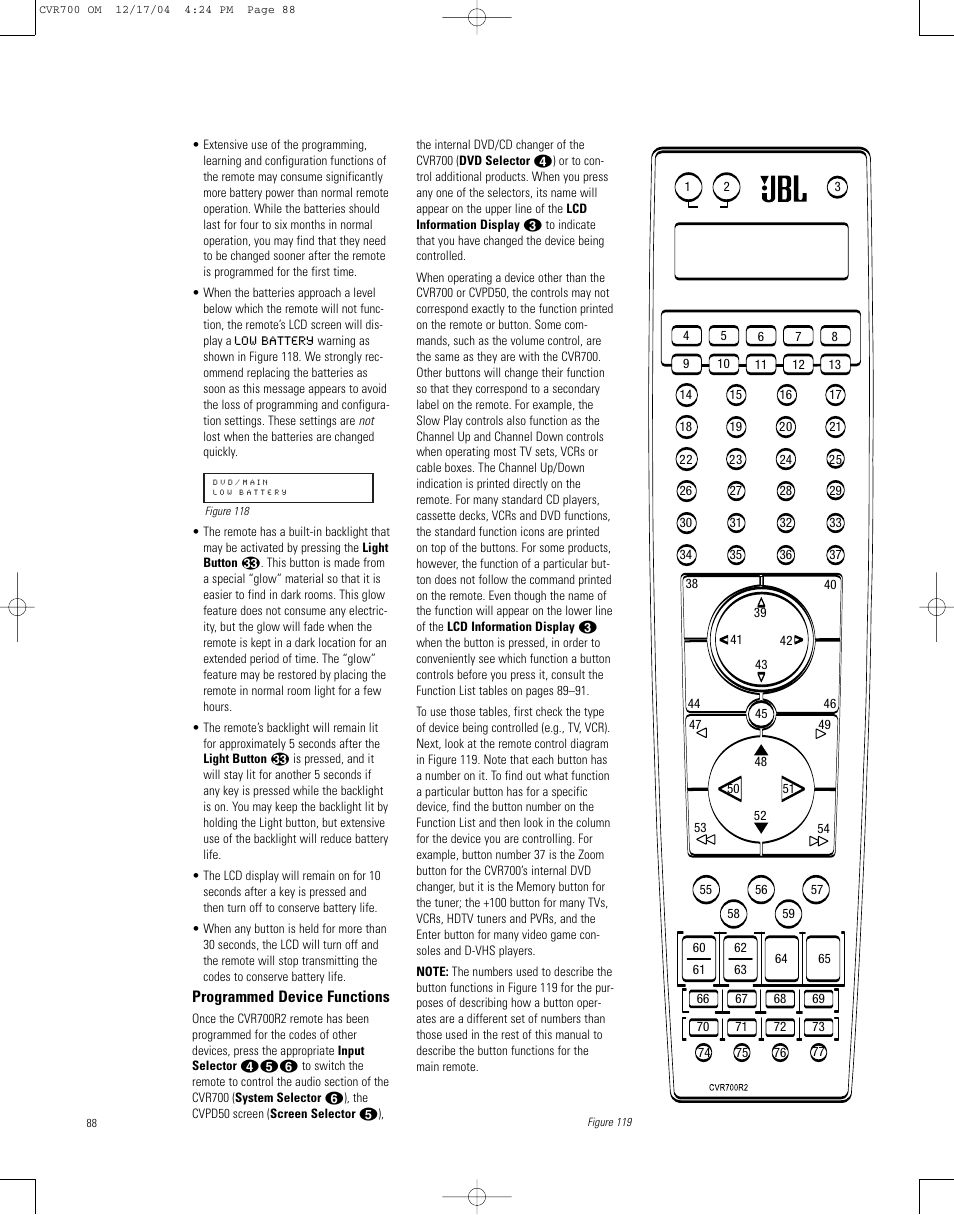 JBL CVPD50 User Manual | Page 88 / 116