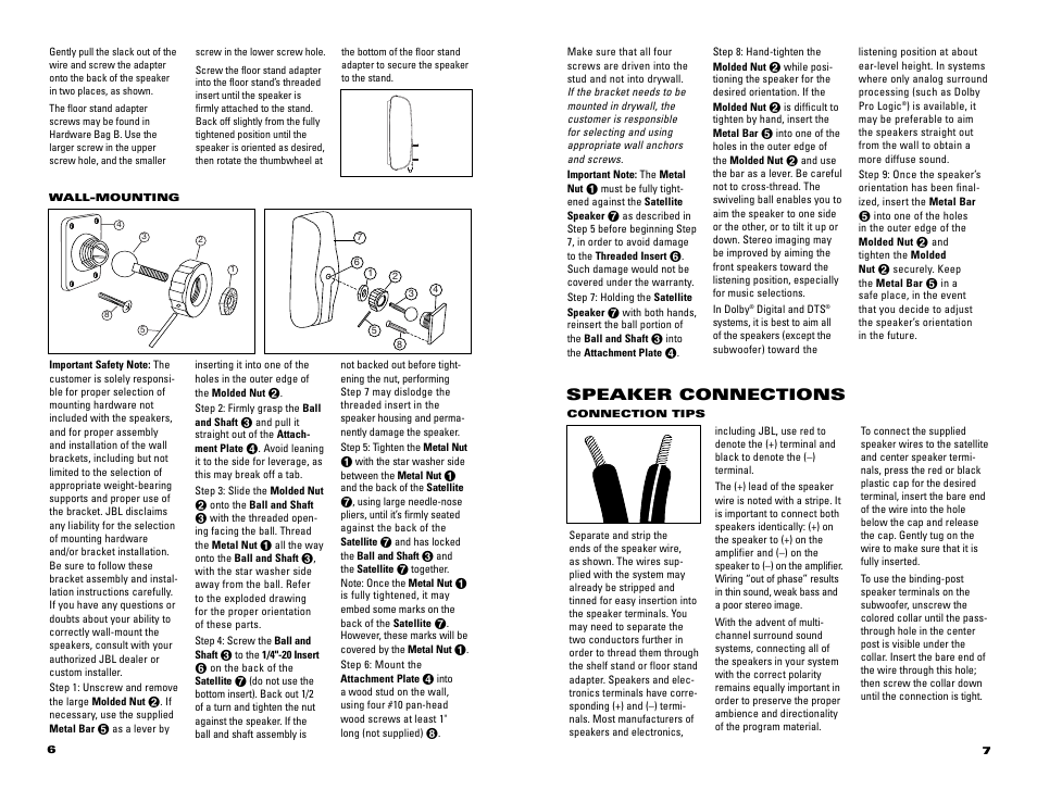 Speaker connections | JBL SCS500.5 User Manual | Page 4 / 6