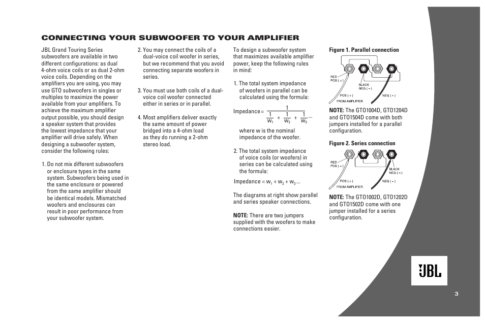 JBL GTO1502D User Manual | Page 3 / 4