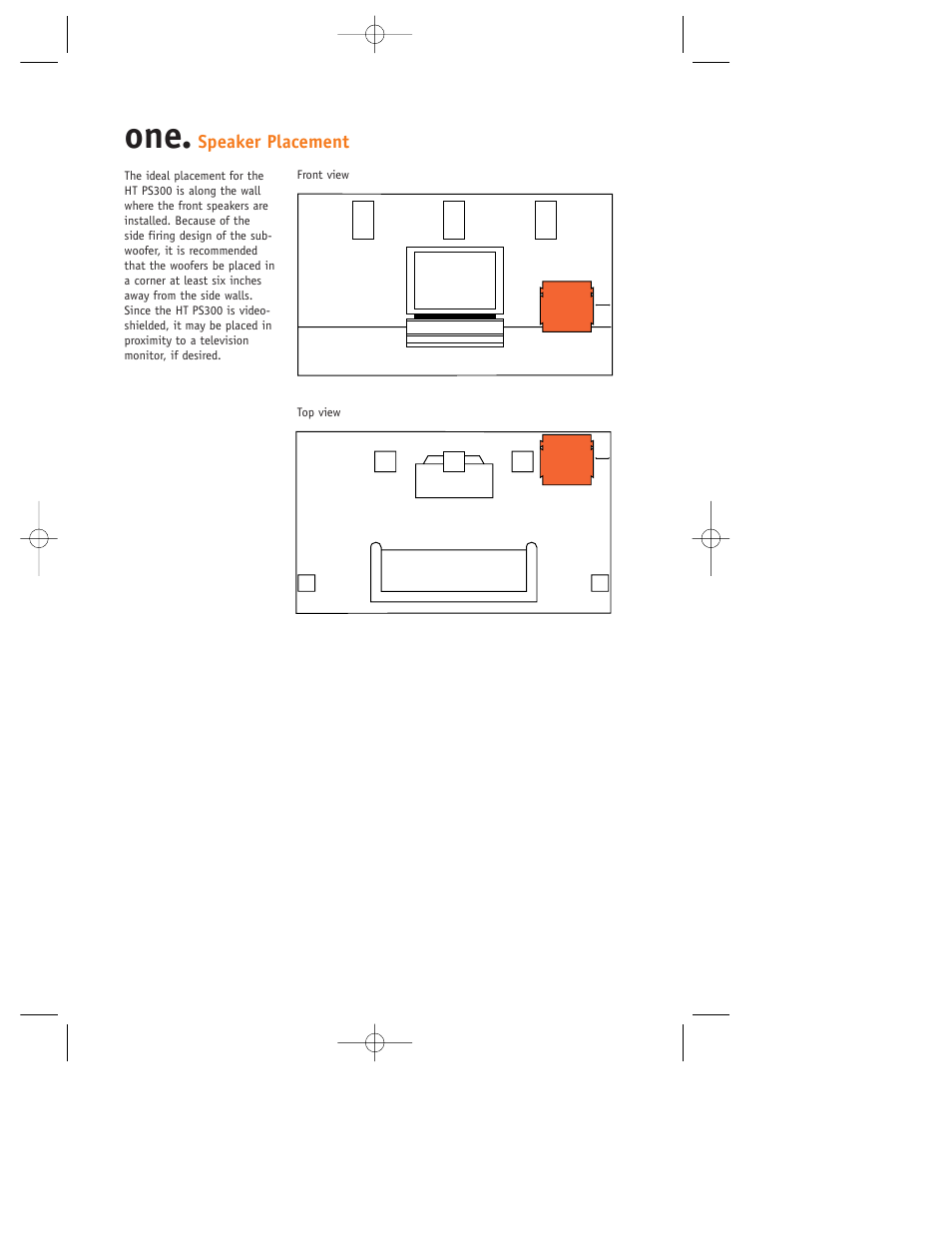 Speaker placement | JBL HT PS300 User Manual | Page 3 / 8