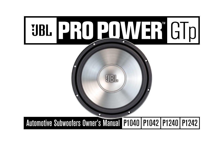 JBL P1242 User Manual | 4 pages