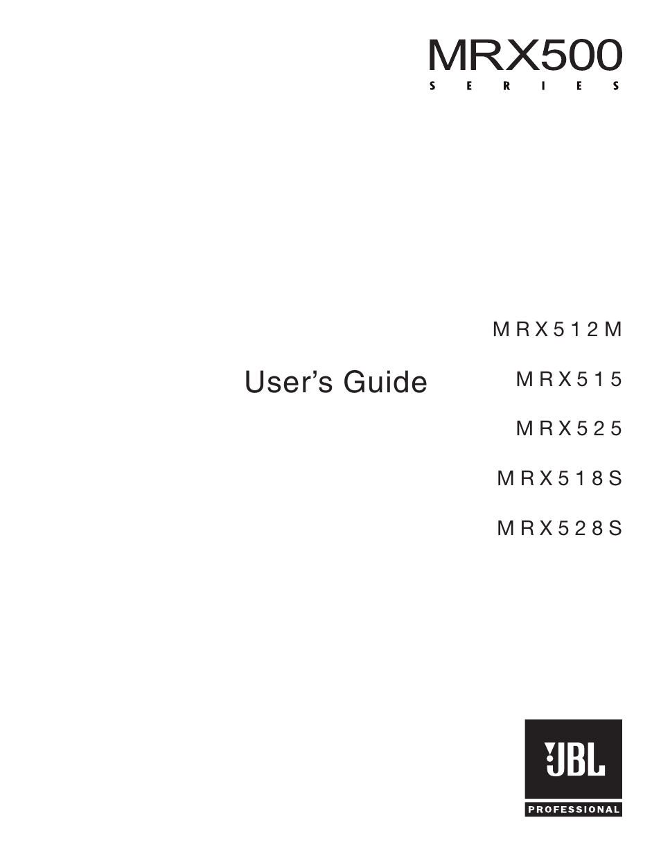 JBL MRX 500 User Manual | 11 pages