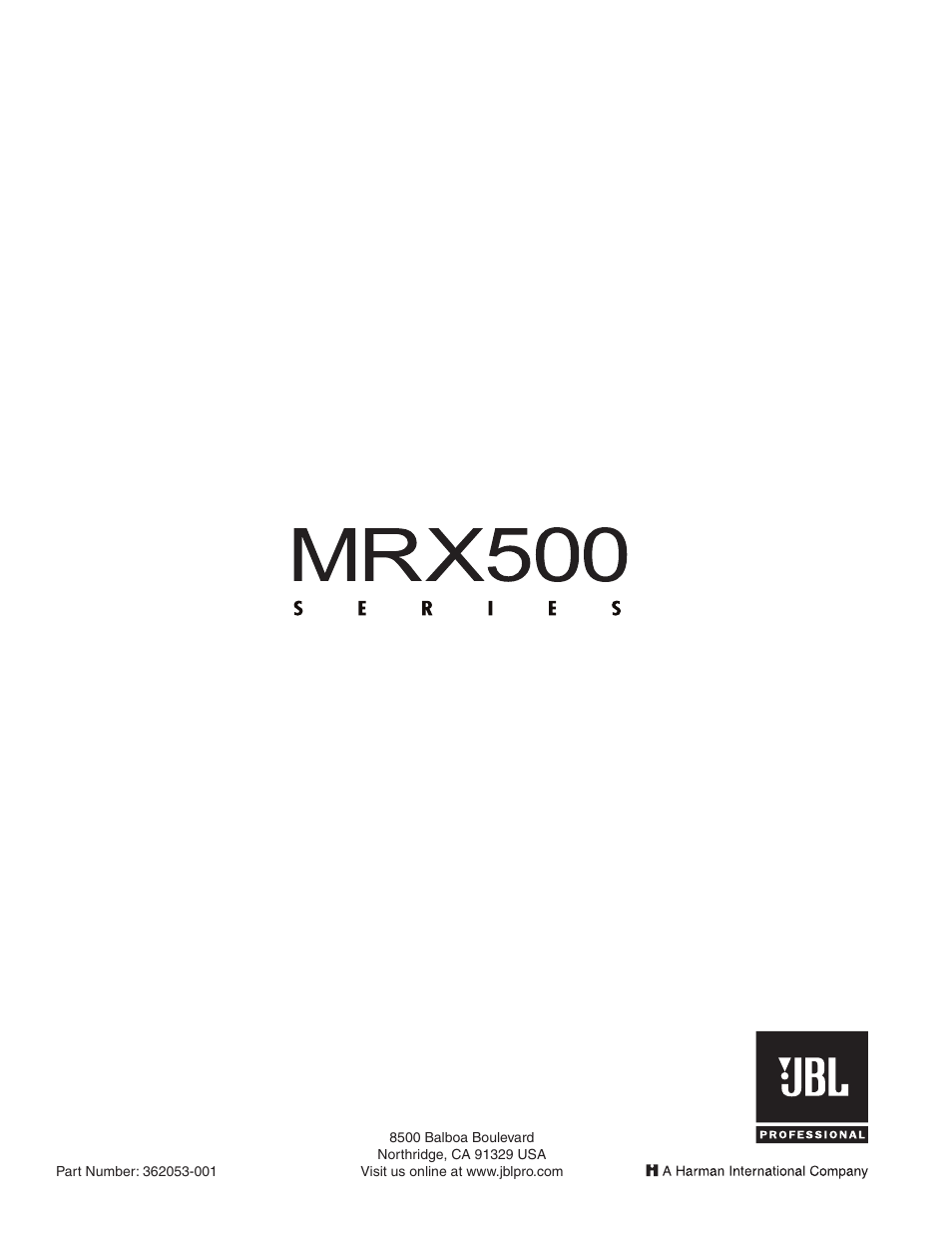 JBL MRX 500 User Manual | Page 11 / 11