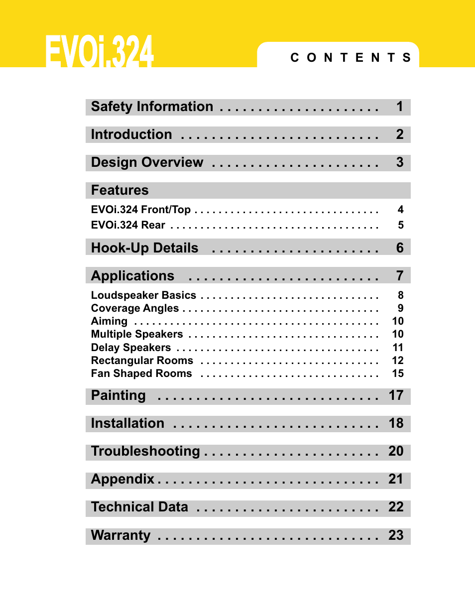 Evoi.324 | JBL EVO1.324 User Manual | Page 2 / 28