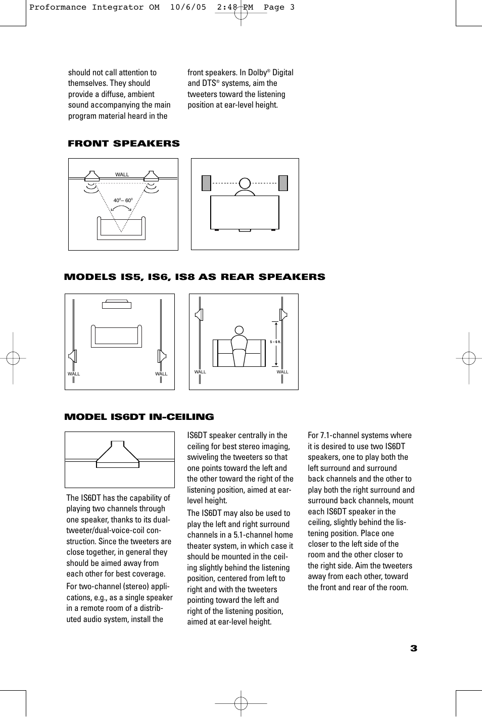 Digital and dts | JBL IS8C User Manual | Page 3 / 8