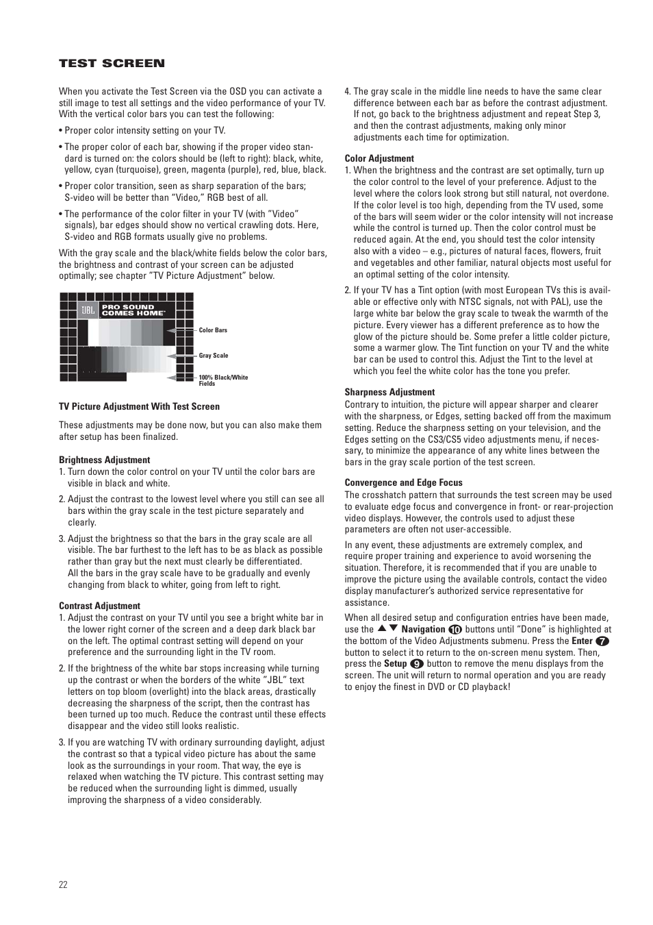 JBL CS3 User Manual | Page 22 / 36