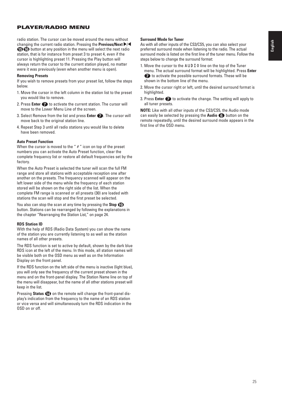 JBL CS3 User Manual | Page 25 / 36