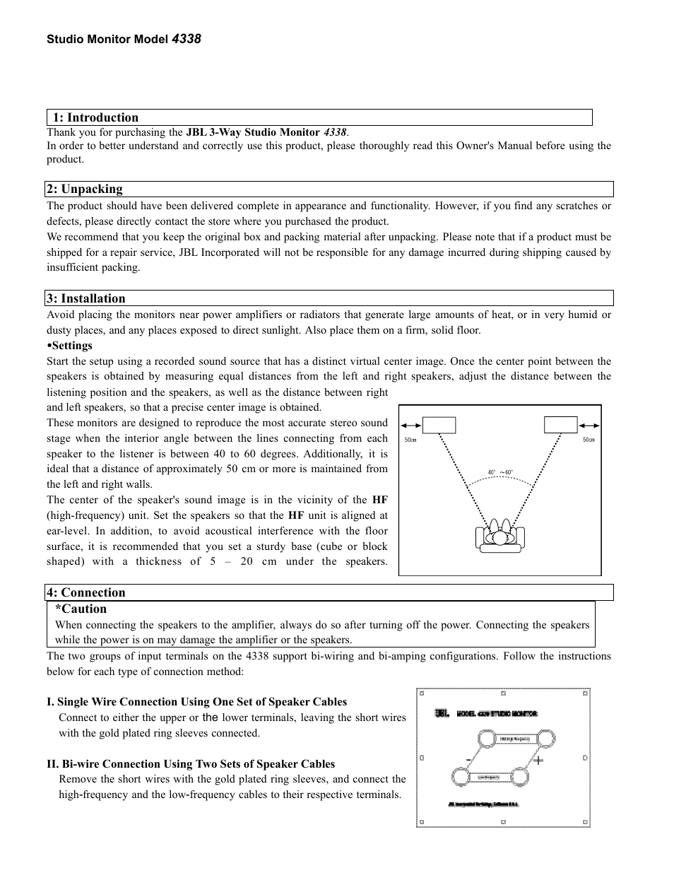 JBL 4338 User Manual | Page 2 / 4