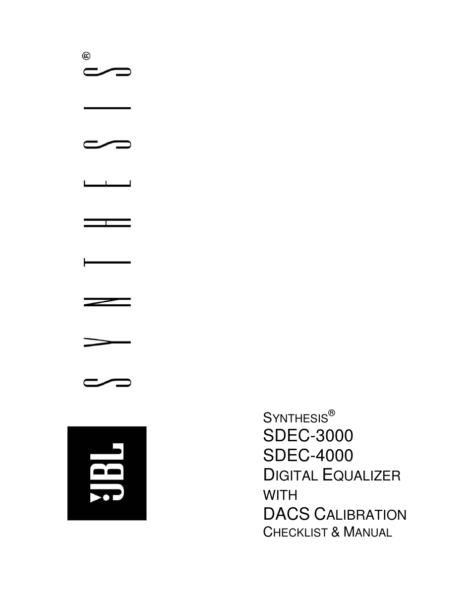 JBL SDEC-4000 User Manual | 24 pages