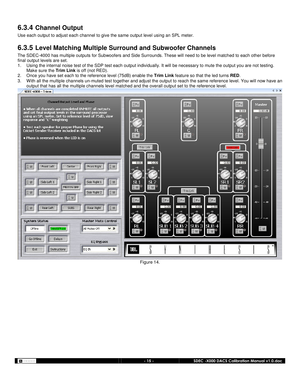 Channel output | JBL SDEC-4000 User Manual | Page 15 / 24