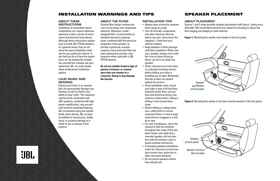 JBL GTO16T User Manual | Page 2 / 4