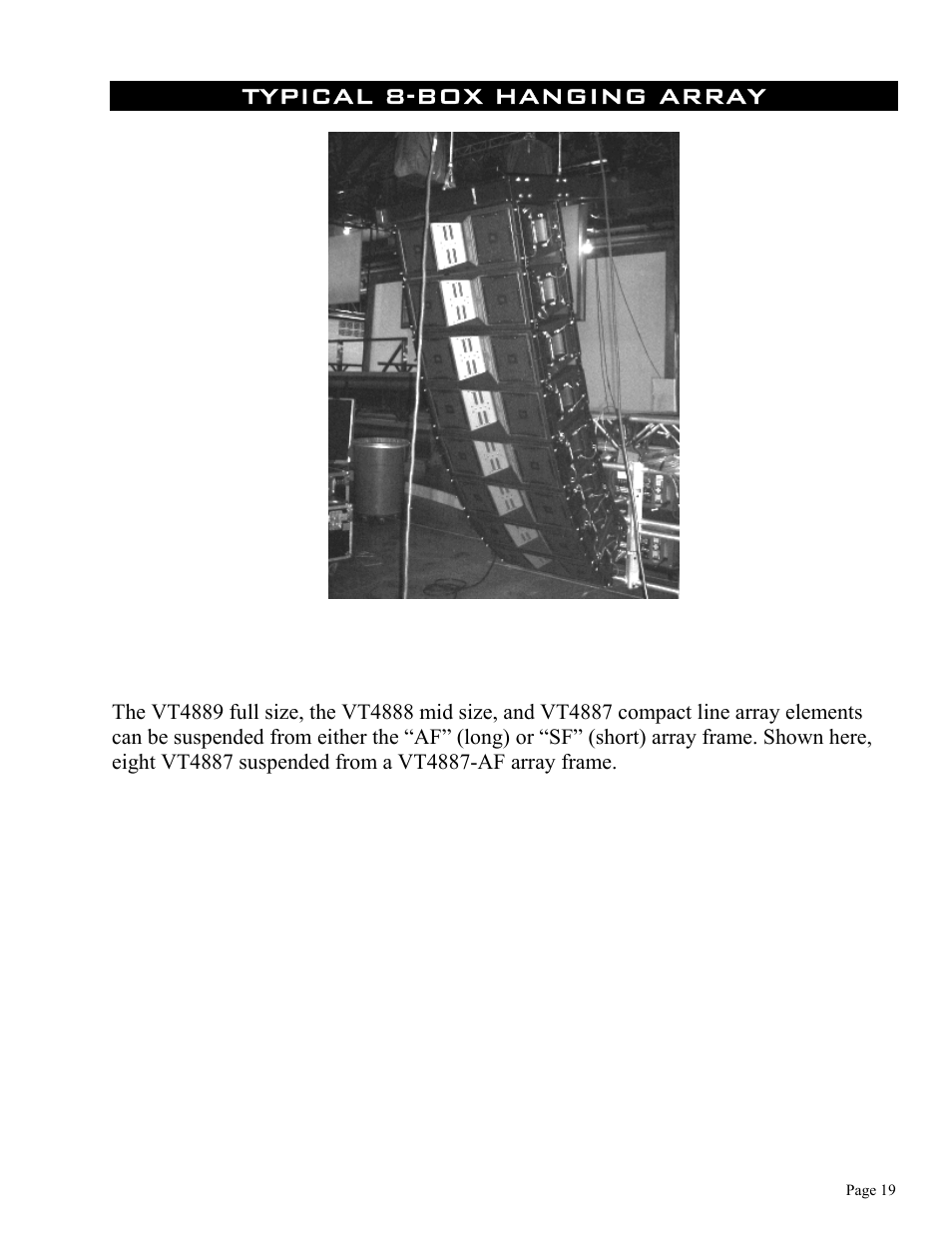 Typical 8-box hanging array | JBL Vertec Series VT4880 User Manual | Page 19 / 20