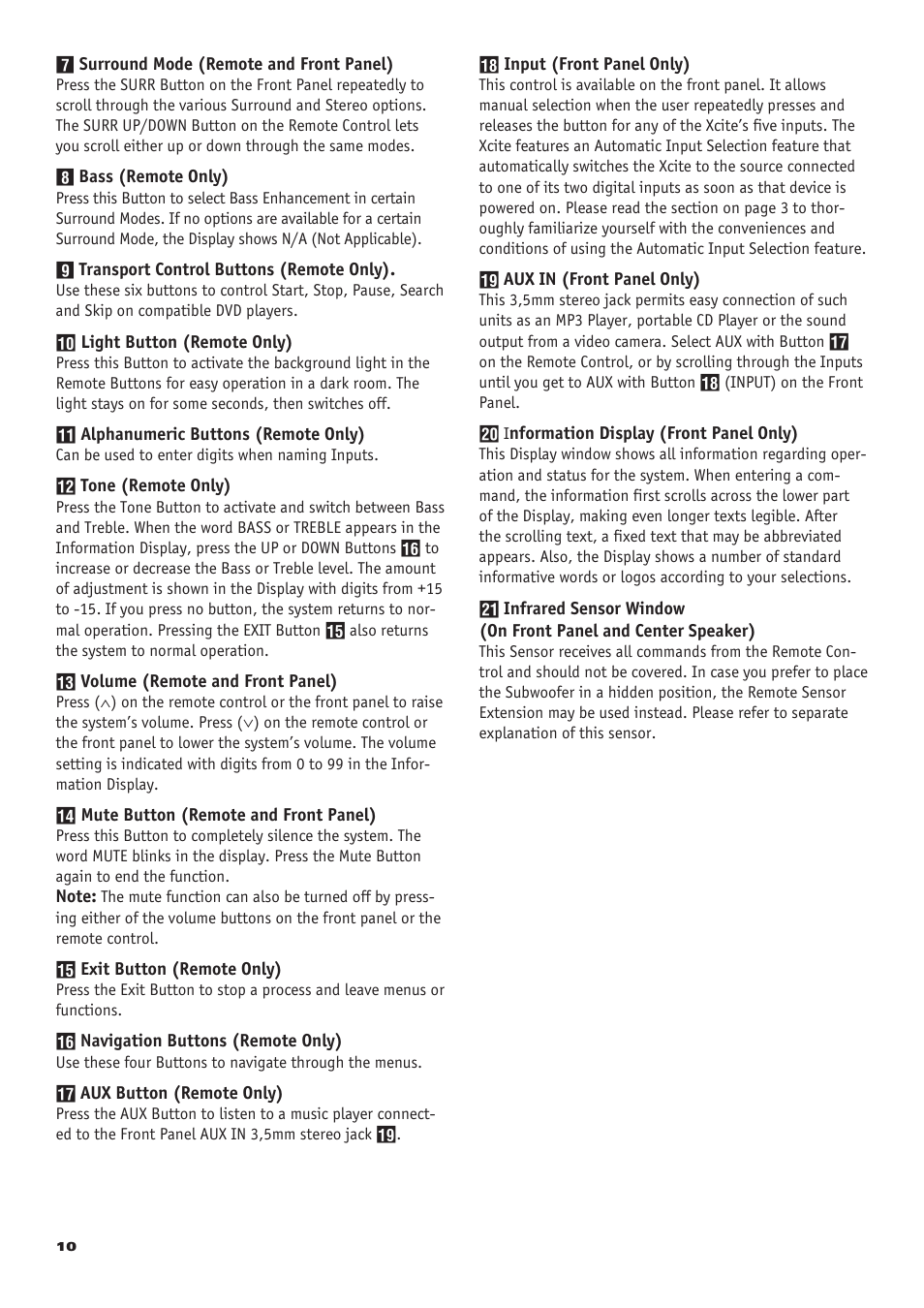 JBL CS 360 Xcite User Manual | Page 10 / 16