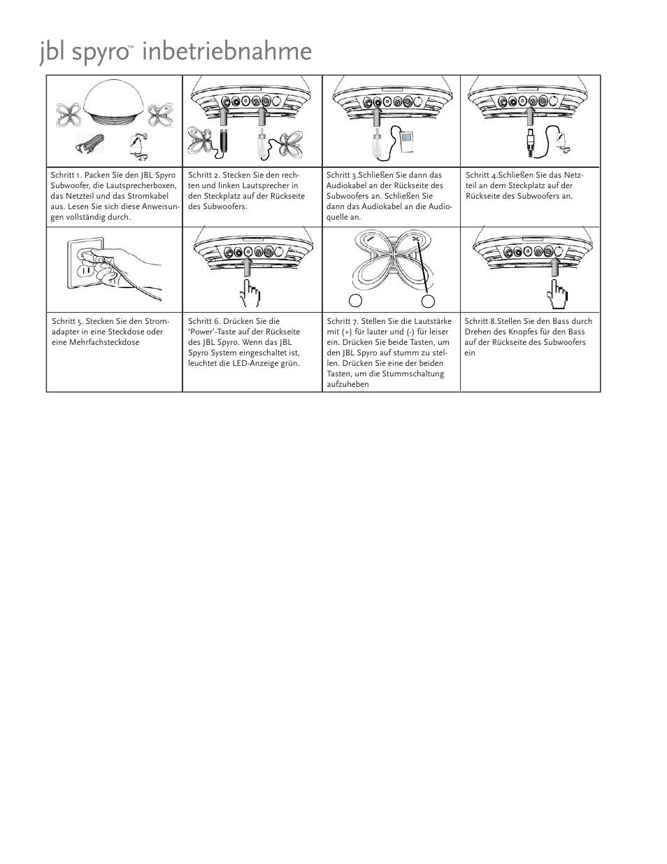 Jbl spyro inbetriebnahme | JBL spyro User Manual | Page 11 / 68