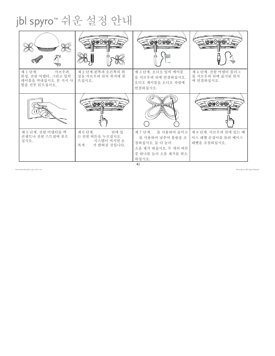 Jbl spyro, 쉬운 설정 안내 | JBL spyro User Manual | Page 41 / 68