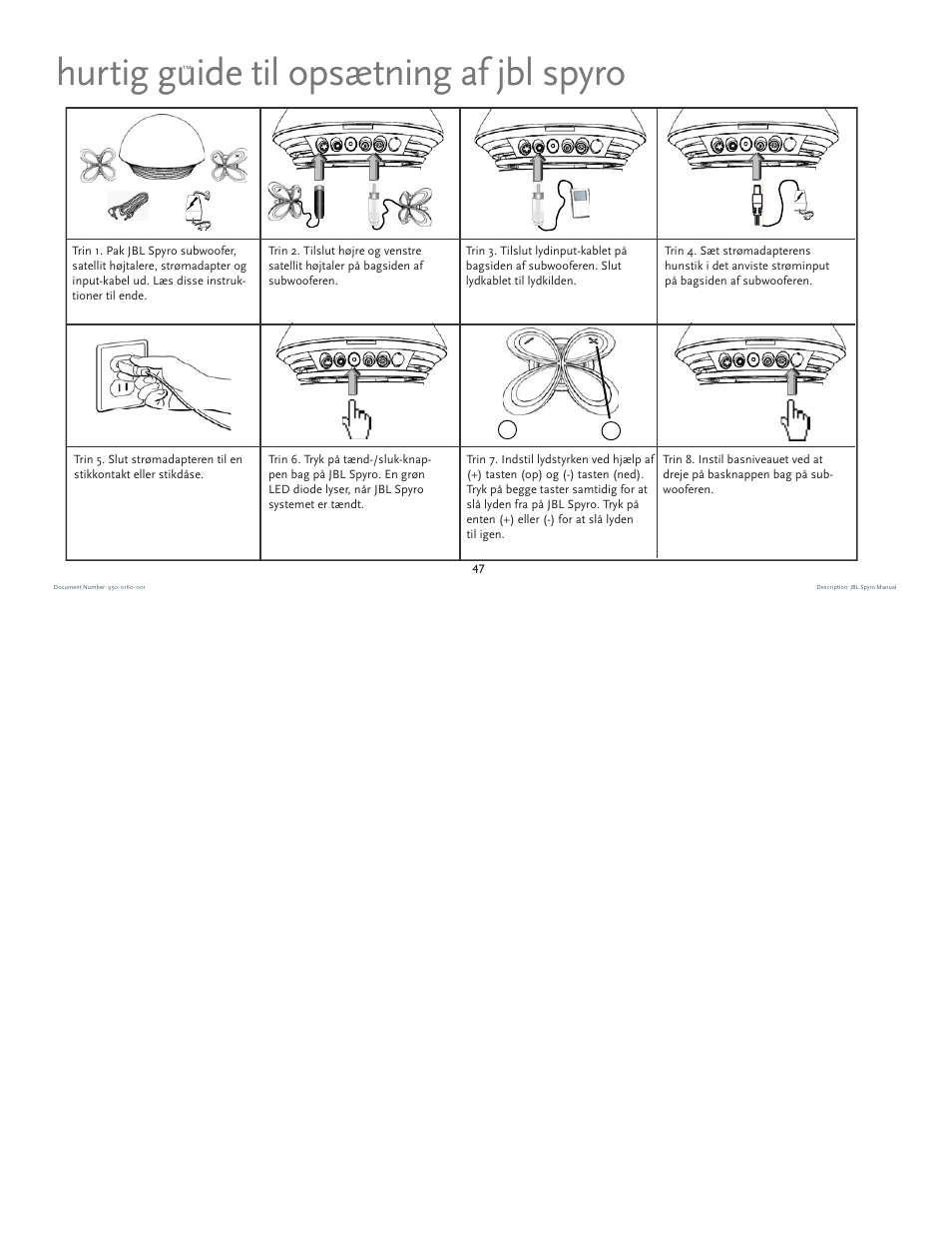 Hurtig guide til opsætning af jbl spyro | JBL spyro User Manual | Page 47 / 68