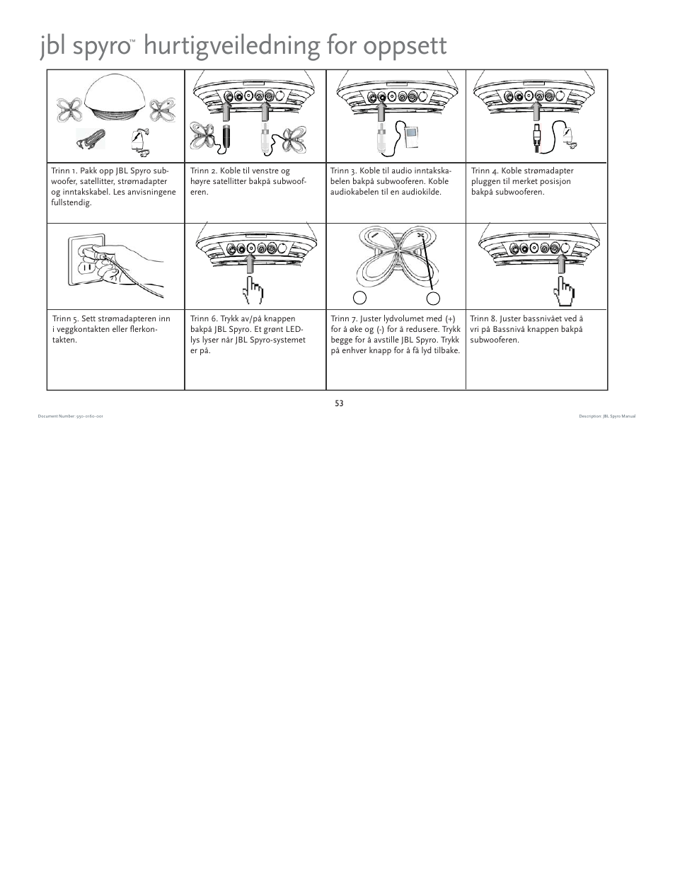 Jbl spyro hurtigveiledning for oppsett | JBL spyro User Manual | Page 53 / 68